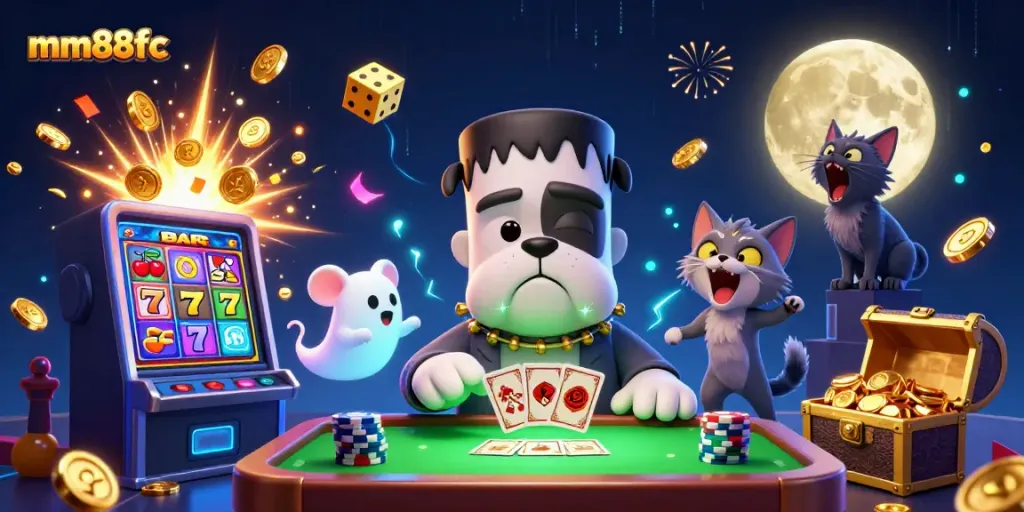 Experience the thrill of mm88fc with lively 3D characters at a dynamic casino scene full of action!