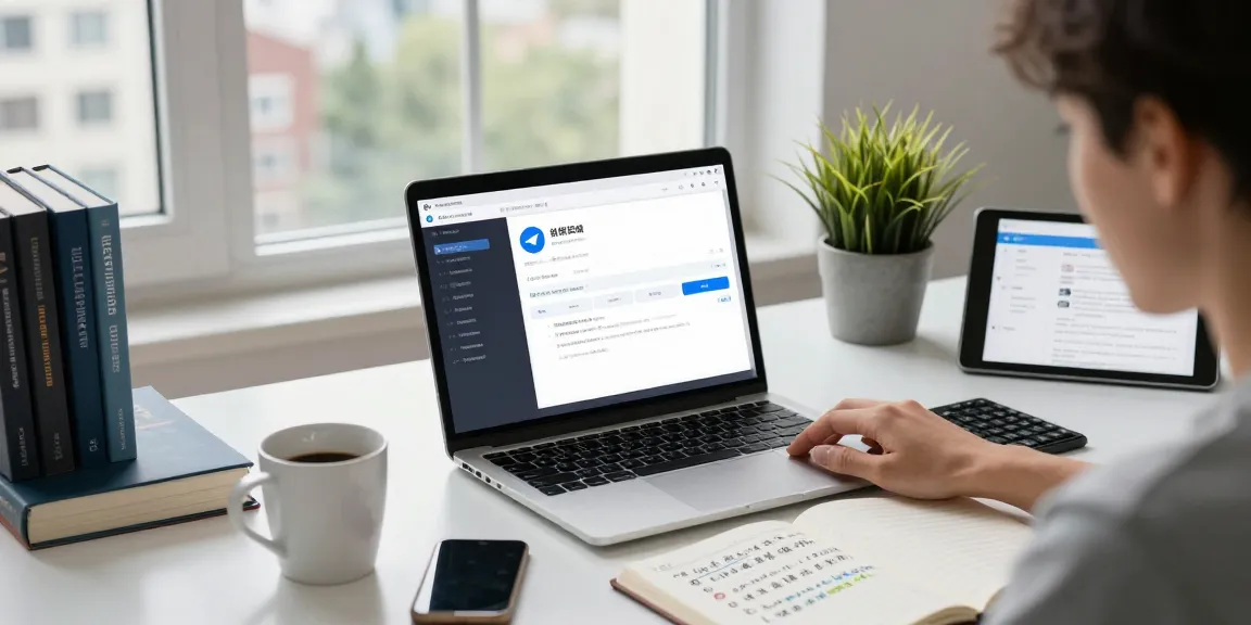 Configuring the Telegram Chinese Version in a modern workspace, showcasing user-friendly setup.